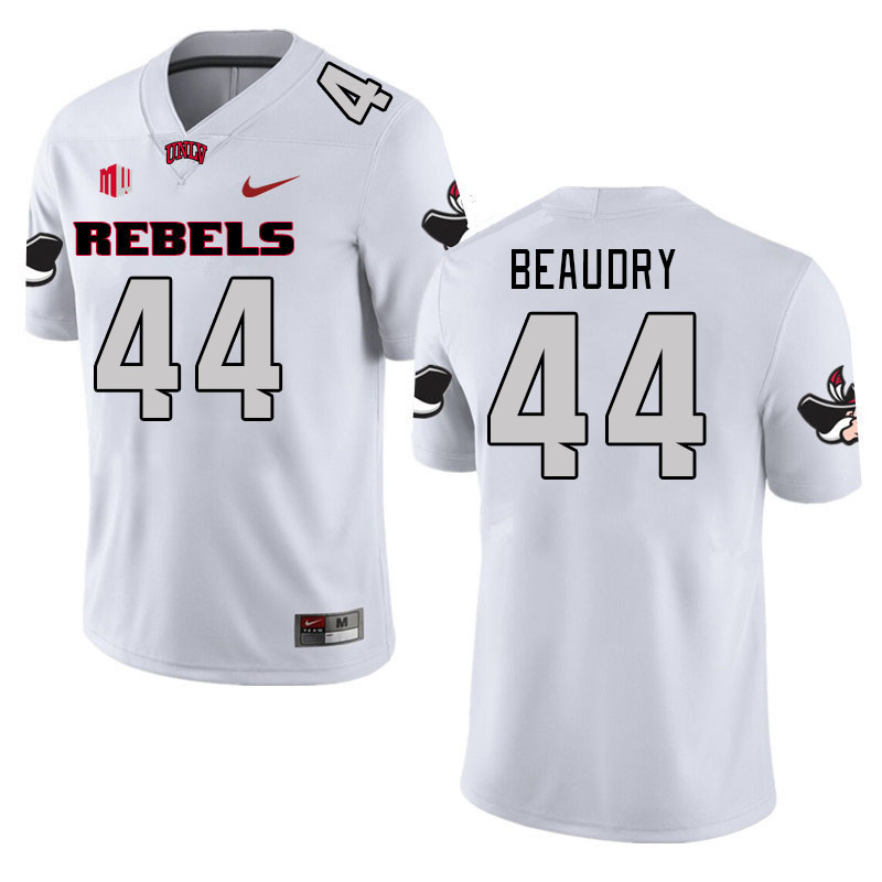 Men-Youth #44 Kyle Beaudry UNLV Rebels 2023 College Football Jerseys Stitched-White